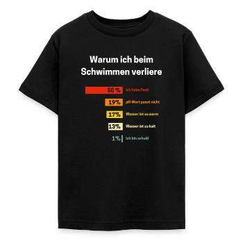 Warum ich beim Schwimmen verliere Schwimmen Spruch - Teenager T-Shirt - Schwarz - Vorne - AI Model Teenager Male light (155cm)