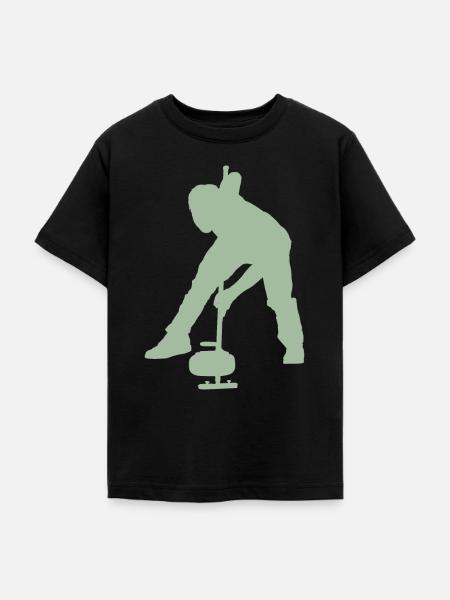 Curling Wintersport - Teenager T-Shirt - Schwarz