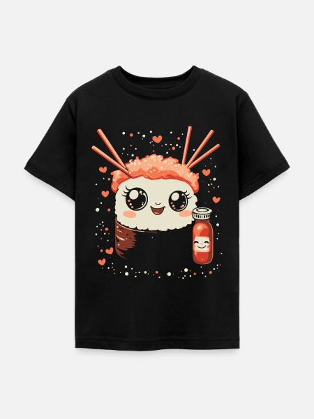 Sushi kawaii - Teenager T-Shirt - Schwarz