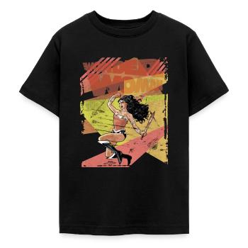 DC Comics Wonder Woman Fighting Sword - Teenage T-Shirt - black - Front - AI Model Teenager Male light (155cm)