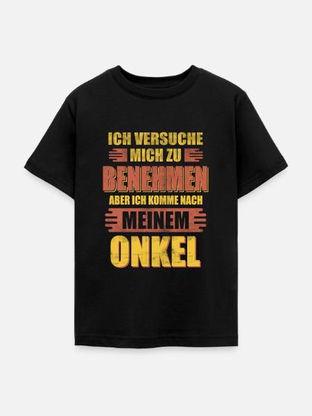 Onkel Lustiger Spruch Geschenk - Teenager T-Shirt - Schwarz