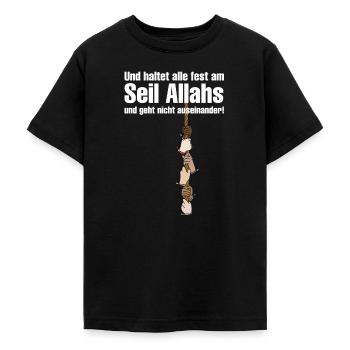 Seil Allahs weiß - Teenager T-Shirt - Schwarz - Vorne - AI Model Teenager Male light (155cm)