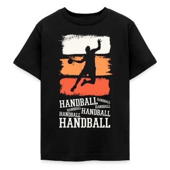 Handball Handballspieler Handballer Vintage Retro - Teenager T-Shirt - Schwarz - Vorne - AI Model Teenager Male light (155cm)