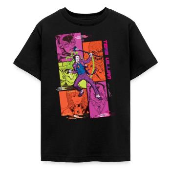 Batman Team Villain Mit Joker Und Comic-Panels - Teenager T-Shirt - Schwarz - Vorne - AI Model Teenager Male light (155cm)