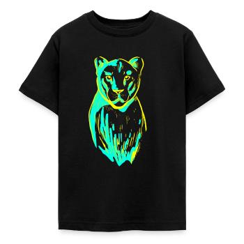 Tiger Löwe Katze Katzen Wildtiere Leopard - Teenager T-Shirt - Schwarz - Vorne - AI Model Teenager Male light (155cm)