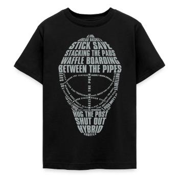 Masque de gardien de but (conception de couleur - T-shirt Ado - noir - Devant - AI Model Teenager Male light (155cm)