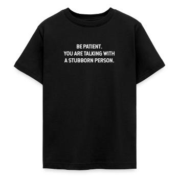 Grappig - Teenager T-shirt - zwart - Voor - AI Model Teenager Male light (155cm)