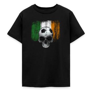 Ireland Football Fan - Teenage T-Shirt - black - Front - AI Model Teenager Male light (155cm)