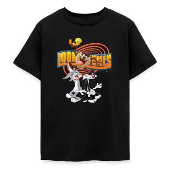 Looney Tunes Bugs Bunny, Taz, Sylvester & Tweety - Teenager T-Shirt - Schwarz - Vorne - AI Model Teenager Male light (155cm)