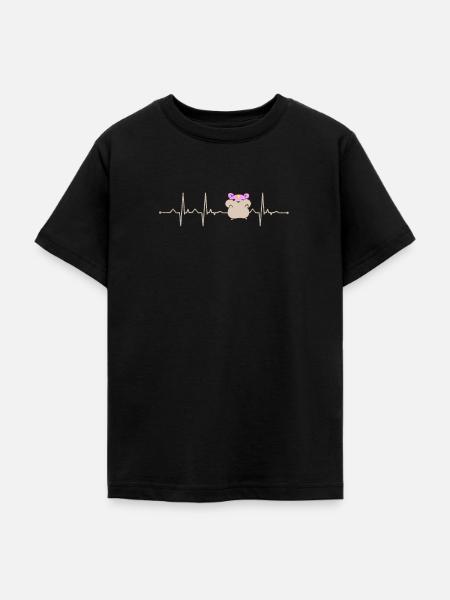 Hamster Herzschlag - Teenager T-Shirt - Schwarz
