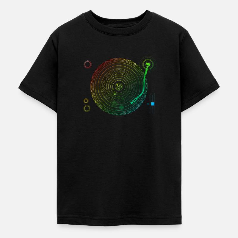 Space DJ Design Solar System Platine EDM impression - T-shirt Ado - noir