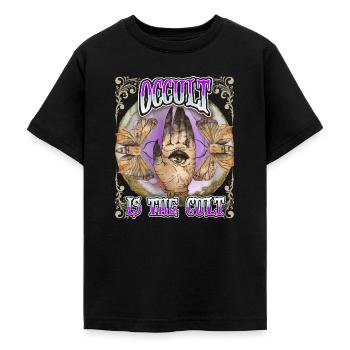 Okkult, Auge Alles-sehende-Auge Magie Vintage-Stil - Teenager T-Shirt - Schwarz - Vorne - AI Model Teenager Male light (155cm)