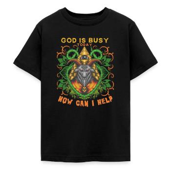 Baphomet, occult deity, Illuminati - Teenage T-Shirt - black - Front - AI Model Teenager Male light (155cm)