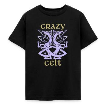 Celtic dragons, Celtic Irish ornament saying - Teenage T-Shirt - black - Front - AI Model Teenager Male light (155cm)