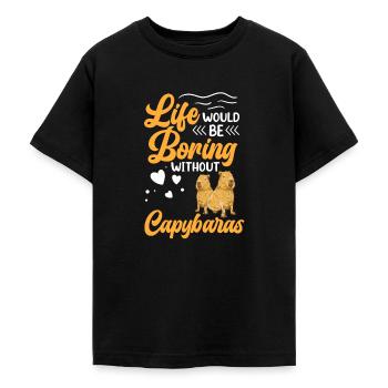 Capybara Leben ist langweilig ohne Capybara - Teenager T-Shirt - Schwarz - Vorne - AI Model Teenager Male light (155cm)