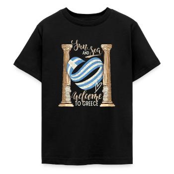 Griechenland, Sonne und Meer Antike Ruinen - Teenager T-Shirt - Schwarz - Vorne - AI Model Teenager Male light (155cm)