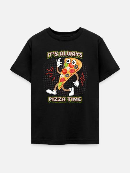 Pizza-Comic, lustiger Pizza-Spruch, Cartoon-Pizza - Teenager T-Shirt - Schwarz