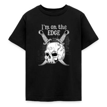 Lustiger Totenkopf, Totenschädel mit Dolch, Spruch - Teenager T-Shirt - Schwarz - Vorne - AI Model Teenager Male light (155cm)