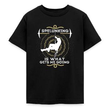 Speleologist, Spelunking, Speleology, Proverb - Teenage T-Shirt - black - Front - AI Model Teenager Male light (155cm)