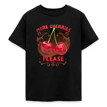 Kirsche Cherry-Fruit lustiger Spruch More-Cherries - Teenager T-Shirt - Schwarz - Vorne - AI Model Teenager Male light (155cm)