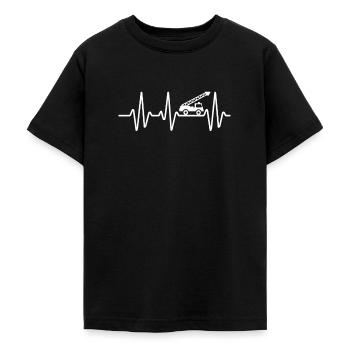 Heartbeat Design mit Feuerwehrauto - Teenager T-Shirt - Schwarz - Vorne - AI Model Teenager Male light (155cm)