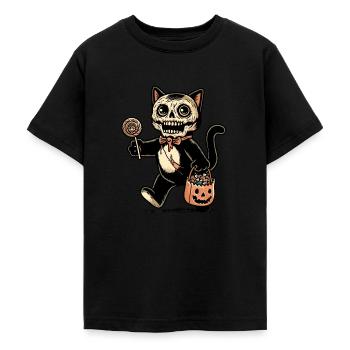 Chat zombie effrayant Trick Or Treat - T-shirt Ado - noir - Devant - AI Model Teenager Male light (155cm)