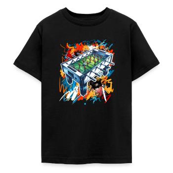 Tischkicker Tischfußball - Teenager T-Shirt - Schwarz - Vorne - AI Model Teenager Male light (155cm)