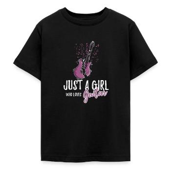 Nur ein Mädchen, das Gitarre E-Gitarrist liebt - Teenager T-Shirt - Schwarz - Vorne - AI Model Teenager Male light (155cm)