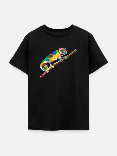 Chamäleon Tier - Teenager T-Shirt - Schwarz