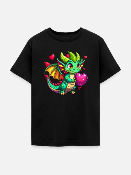 Farbenfroher Drache - Teenager T-Shirt - Schwarz