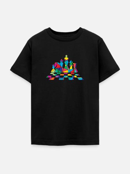 Schach Polygon Schachfigur - Teenager T-Shirt - Schwarz