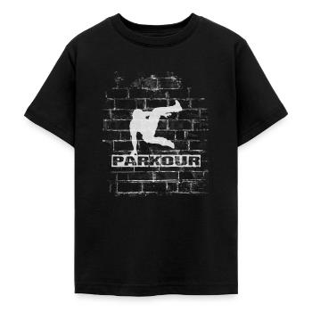 Parkour - Teenage T-Shirt - black - Front - AI Model Teenager Male light (155cm)