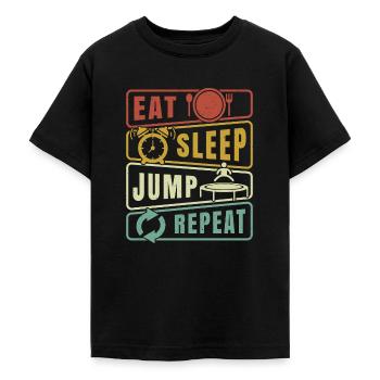 Eat Sleep Jump Repeat Trampoline Jumping Fitness - Teenager T-Shirt - Schwarz - Vorne - AI Model Teenager Male light (155cm)