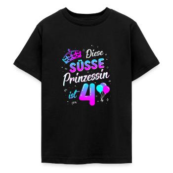 4. Geburtstag Mädchen 4 Jahre Prinzessin - Teenager T-Shirt - Schwarz - Vorne - AI Model Teenager Male light (155cm)