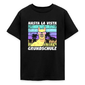 Einschulung 5.Klasse Lama Alpaka Grundschule - Teenager T-Shirt - Schwarz - Vorne - AI Model Teenager Male light (155cm)