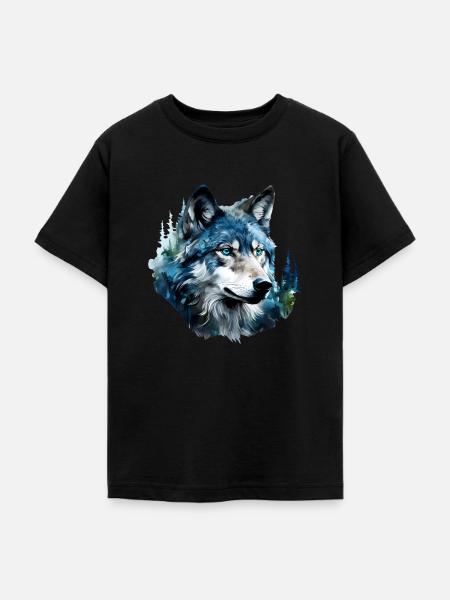 Wolf - Teenager T-Shirt - Schwarz