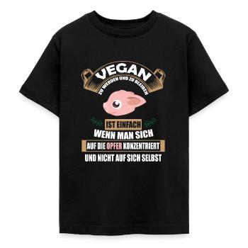Veganer Vegan Tierschutz Tierrechte Soja Tofu - Teenager T-Shirt - Schwarz - Vorne - AI Model Teenager Male light (155cm)