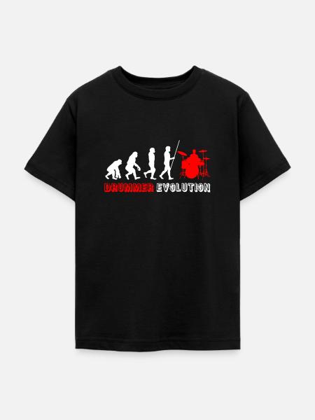 Evolution Schlagzeug Drummer Trommler - Teenager T-Shirt - Schwarz