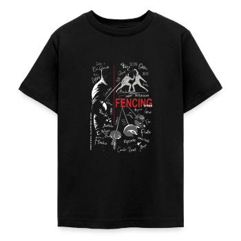 Fechten Begriffe Training Geschenk - Teenager T-Shirt - Schwarz - Vorne - AI Model Teenager Male light (155cm)