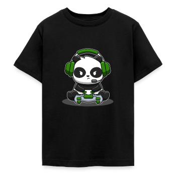 Panda Gamer Controller Gaming Panda Bear jeu vidéo - T-shirt Ado - noir - Devant - AI Model Teenager Male light (155cm)