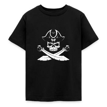 Pirat Totenkopf Freibeuter Kapitän Fun Geschenk - Teenager T-Shirt - Schwarz - Vorne - AI Model Teenager Male light (155cm)