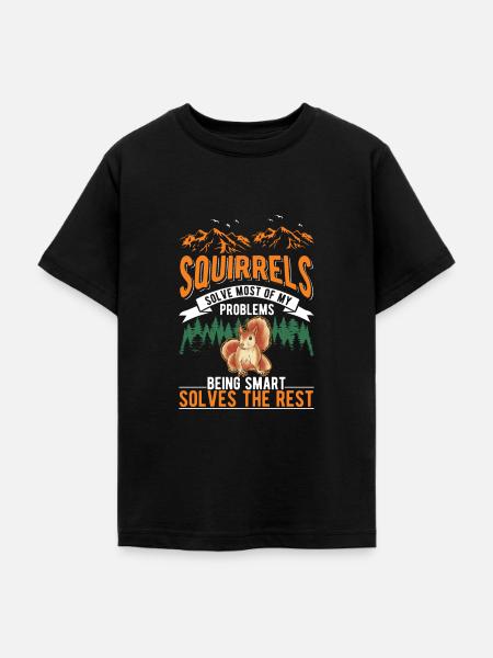 Eichhörnchen Geschenk Grauhörnchen Squirrel - Teenager T-Shirt - Schwarz