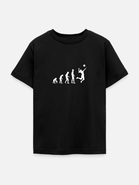 Volleyball Evolution - Teenager T-Shirt - Schwarz