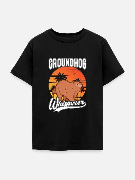 Murmeltier Flüsterer Groundhog Waldmurmeltier - Teenager T-Shirt - Schwarz