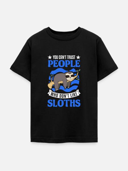 Faultier Liebhaber - Teenager T-Shirt - Schwarz