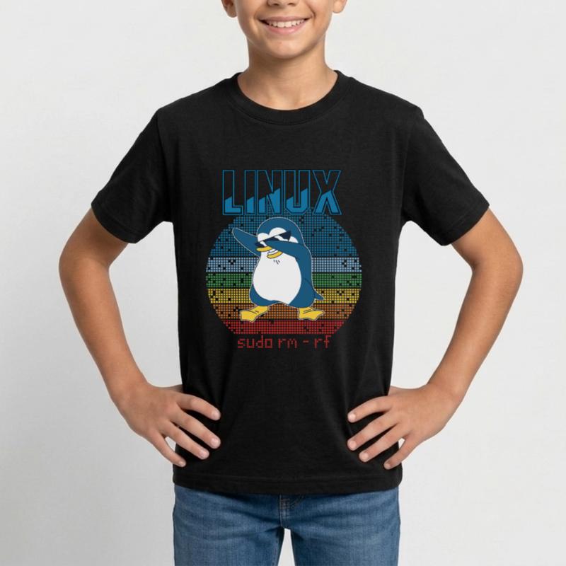 Linux sudo root geek admin pingouin nerd programmeur T-shirt Ado