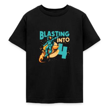Astronauten-liebhaber-raumschiff Tutto il meglio per il 4. - Maglietta per ragazzi - nero - Fronte - AI Model Teenager Male light (155cm)