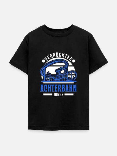 Verrückter Achterbahn Junge Achterbahnfahrt - Teenager T-Shirt - Schwarz