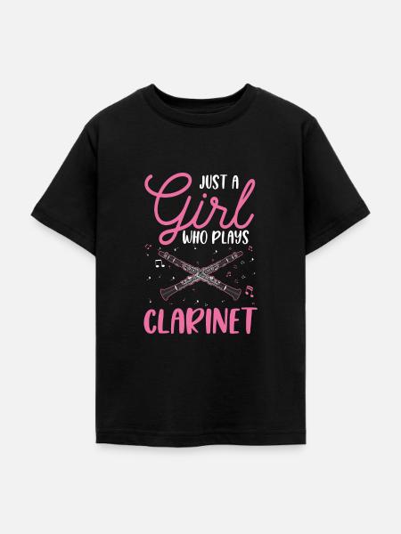 Klarinette Mädchen Klarinettistin - Teenager T-Shirt - Schwarz