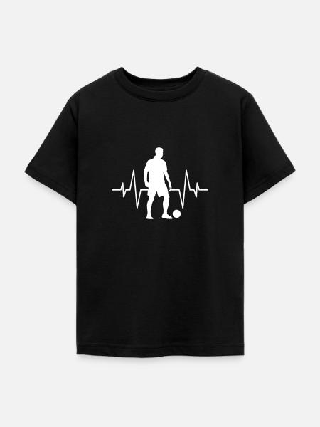 Fußball Herzschlag - Teenager T-Shirt - Schwarz
